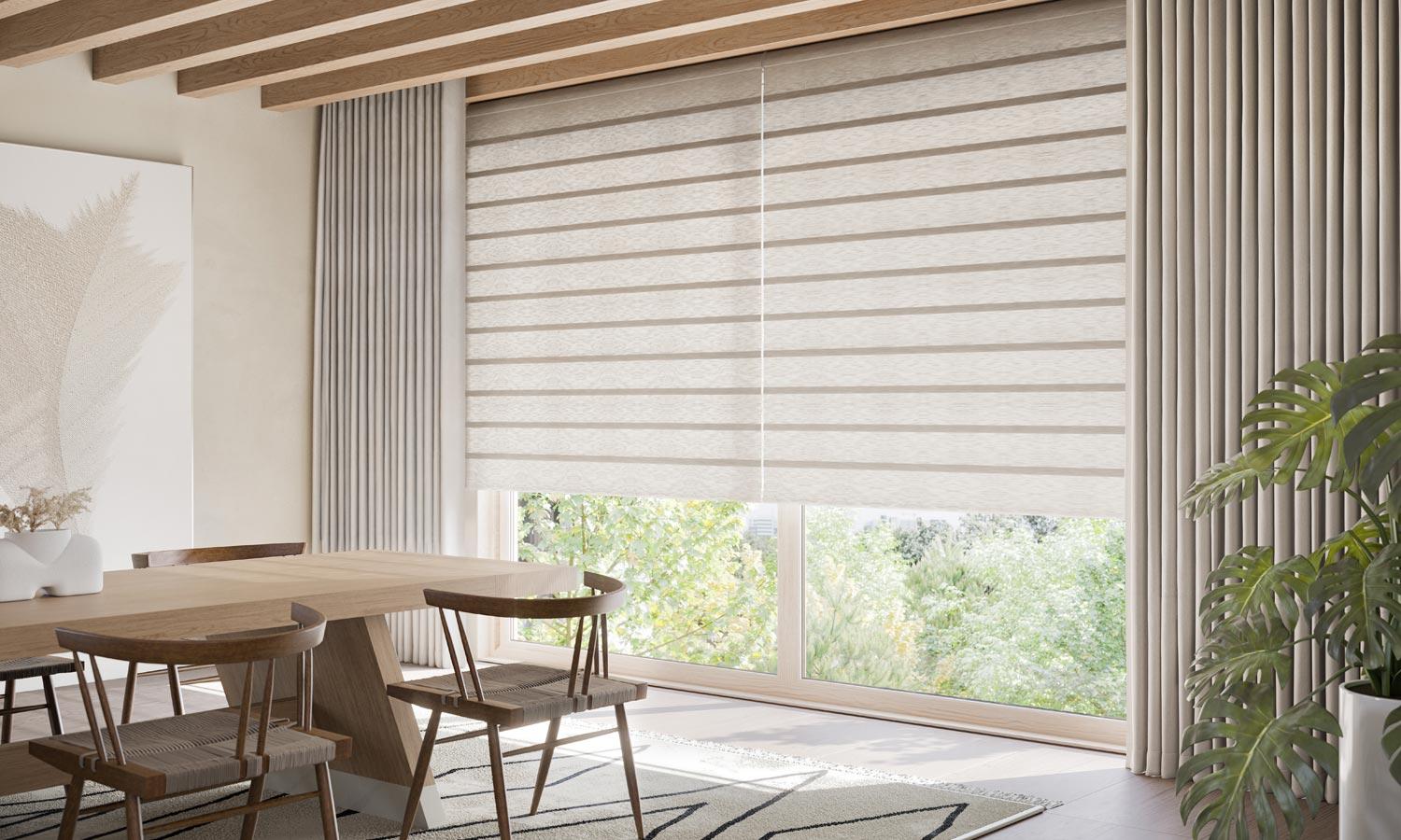 white modern shades in home office in London, ON