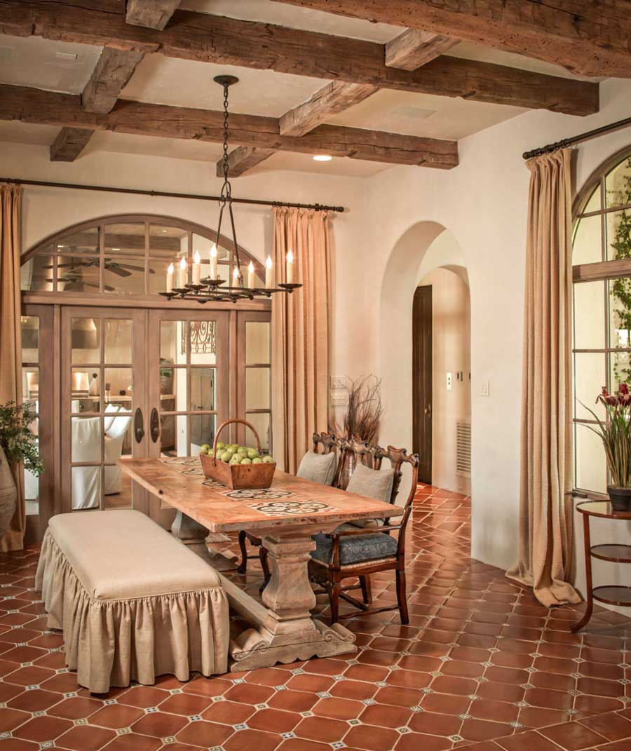 tuscan inspired raw design for dining room