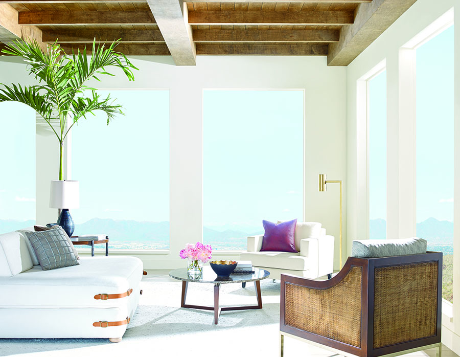 sitting room with no window coverings