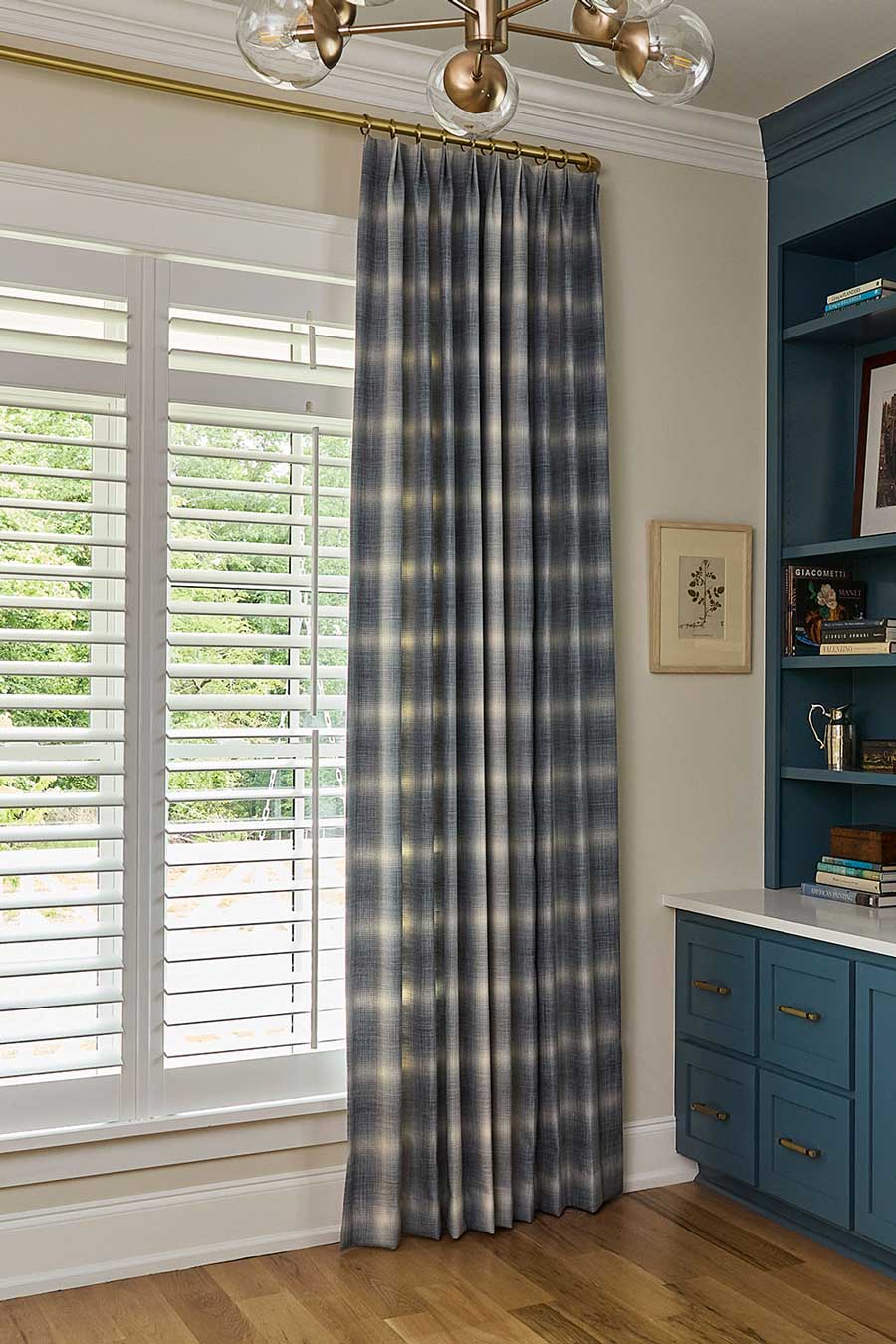 Custom drapery in plaid in London, ON home