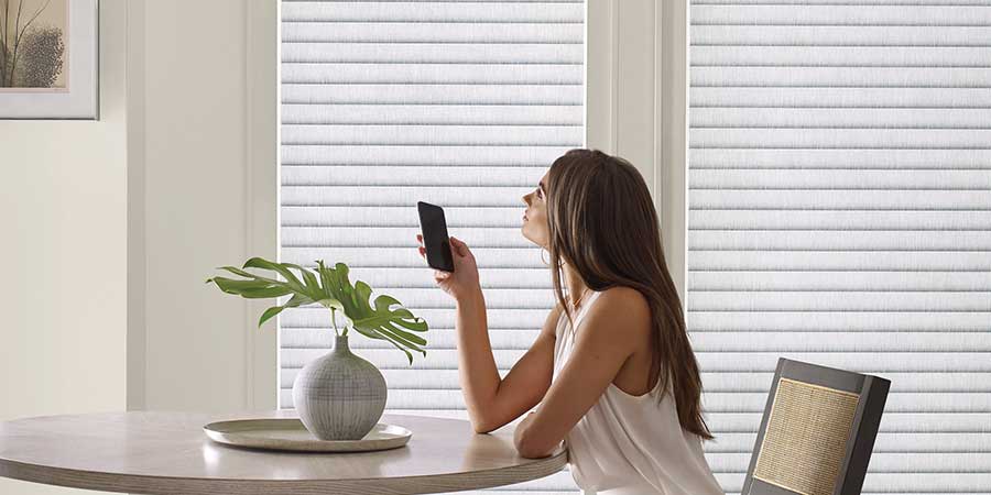 Automated motorized blinds in modern London, ON home