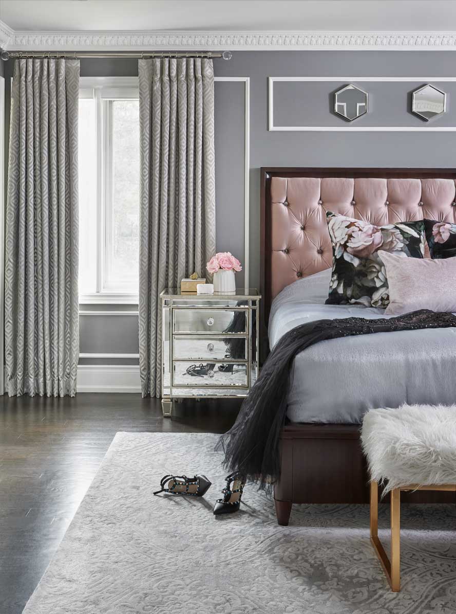 modern bedroom pantone pinks greys london ontario