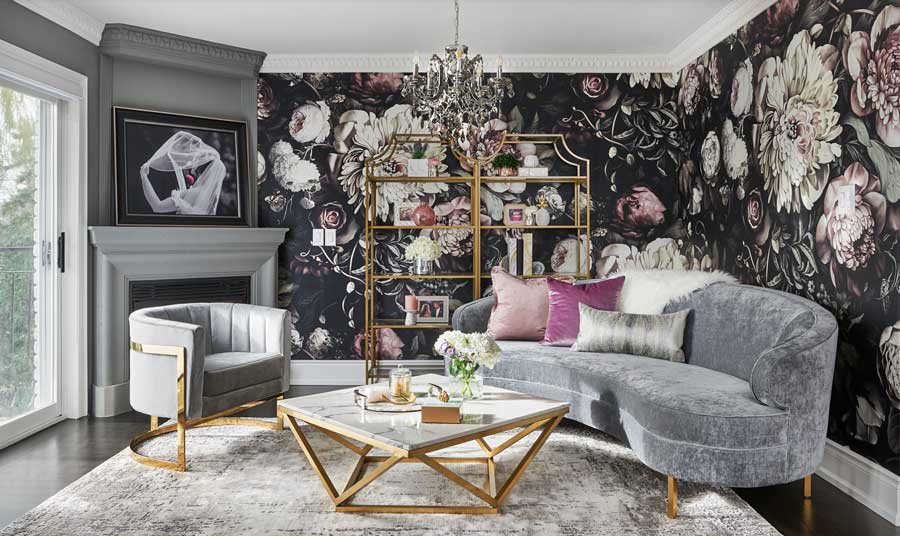 living room print and grey tones pantone london ontario