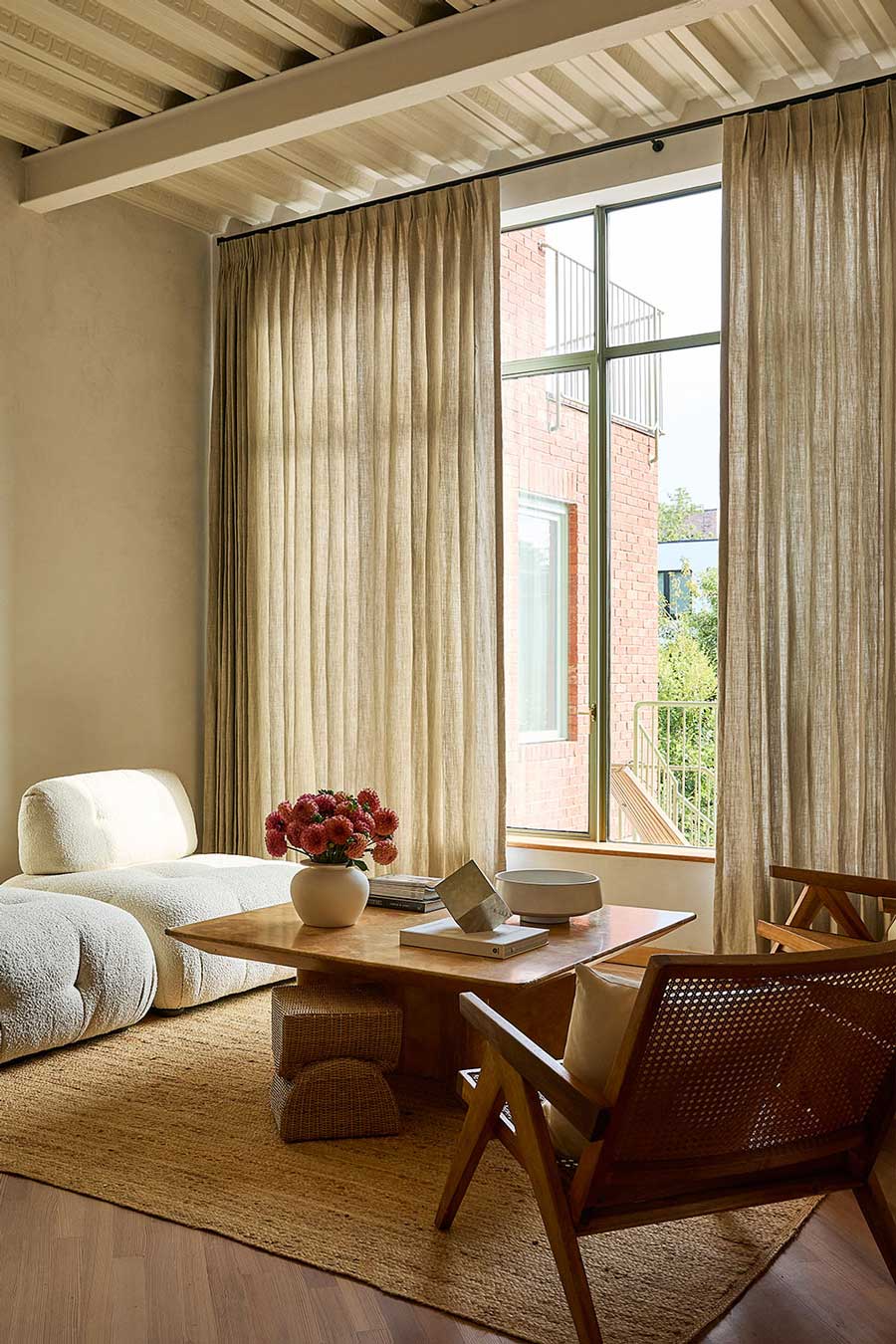 inverted pleat beige drapery london ontario